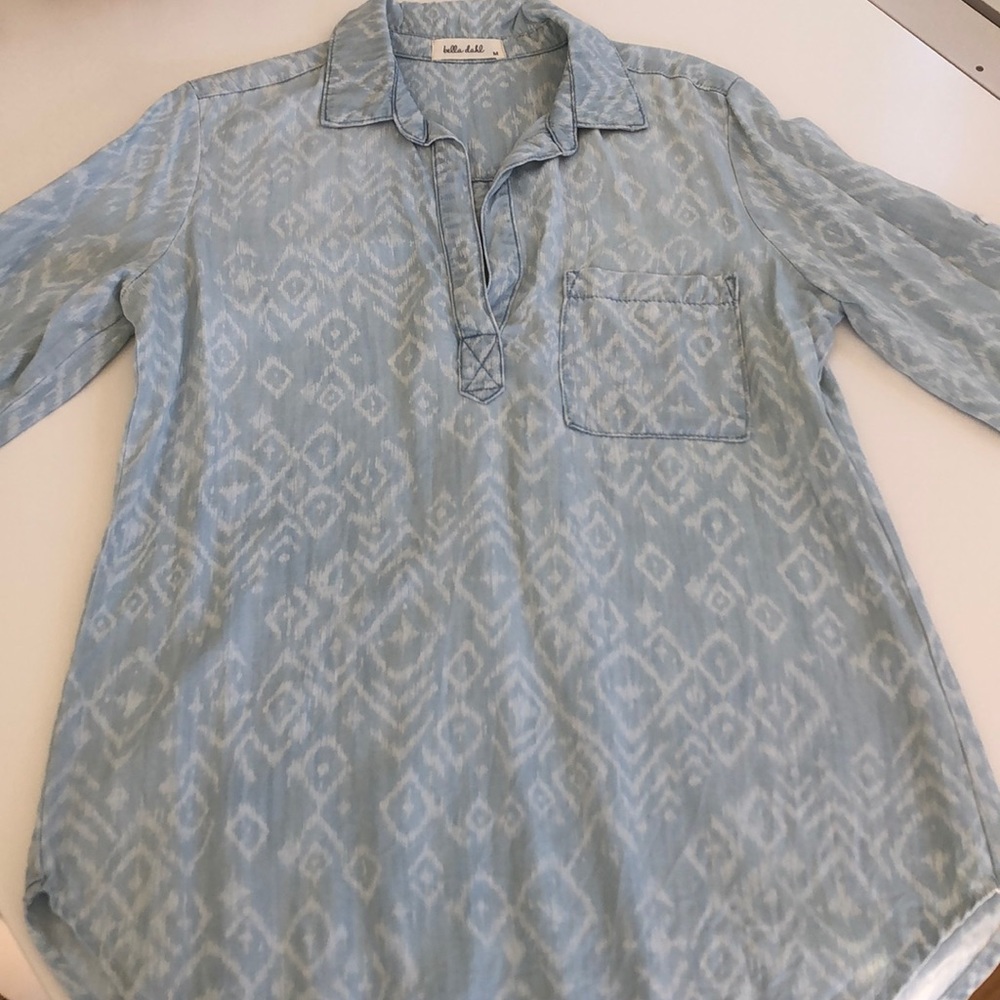 Chambray patterned tunic